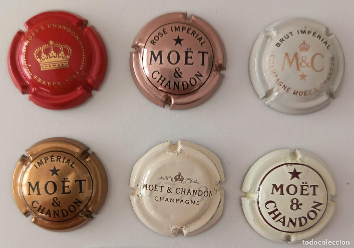 Coleccionismo de cava: 6 Chapas de Cava. Campagne Frances. Mo&euml;t Chandon.