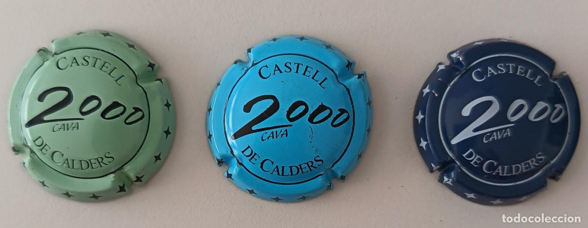 Coleccionismo de cava: 3 Chapas de Cava. Castell de Calders. 2000.