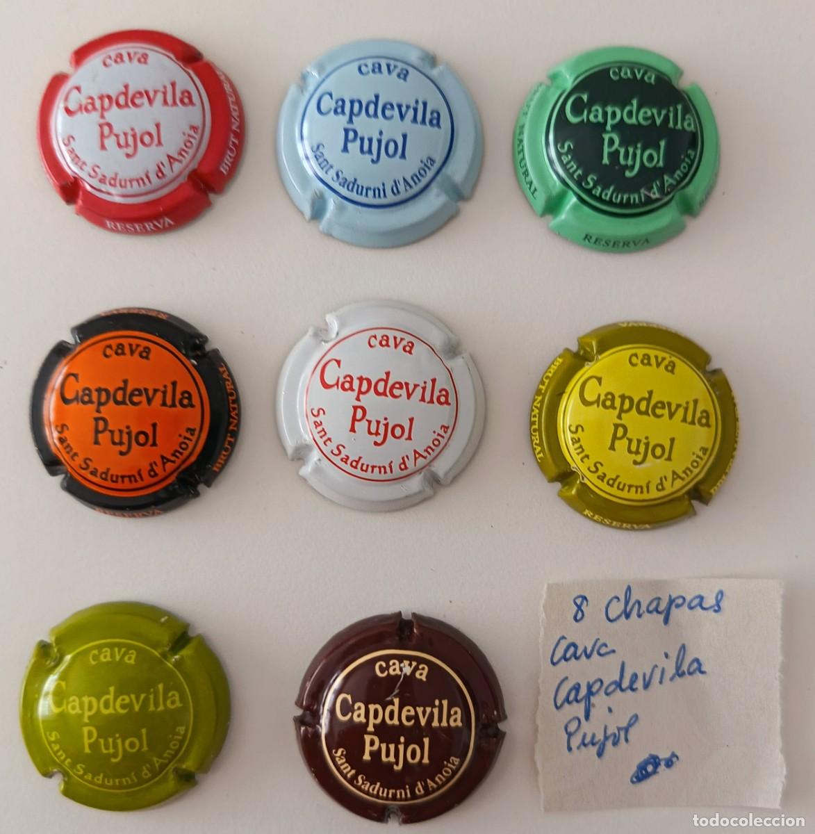 Coleccionismo de cava: 8 Chapas de Cava. Capdevila Pujol. - Foto 2