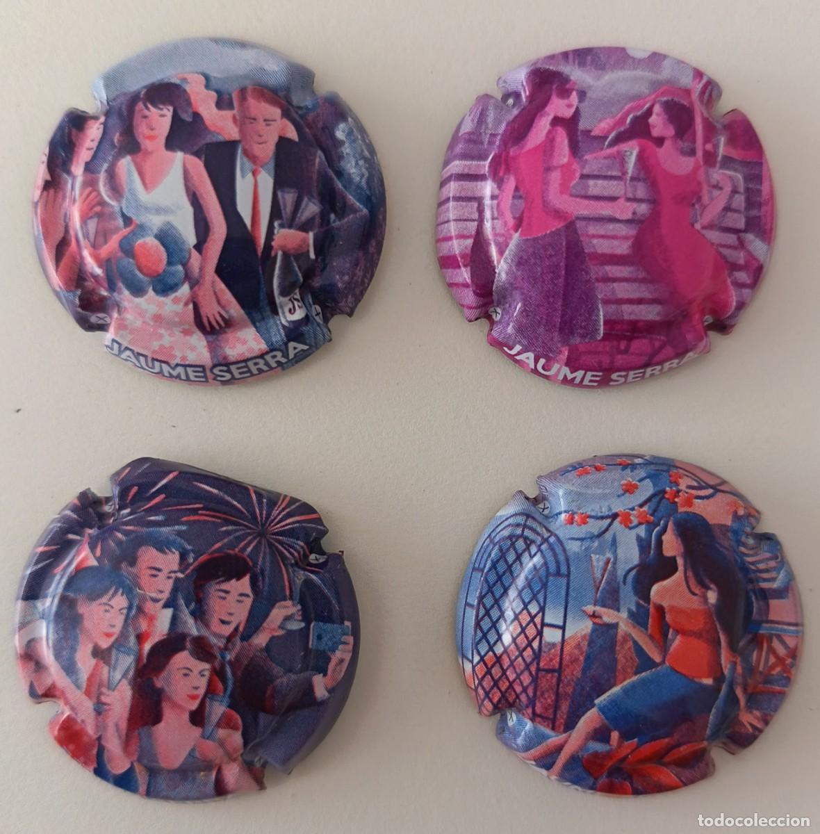Coleccionismo de cava: 4 Chapas de Cava. Jaume Serra. Diferentes.