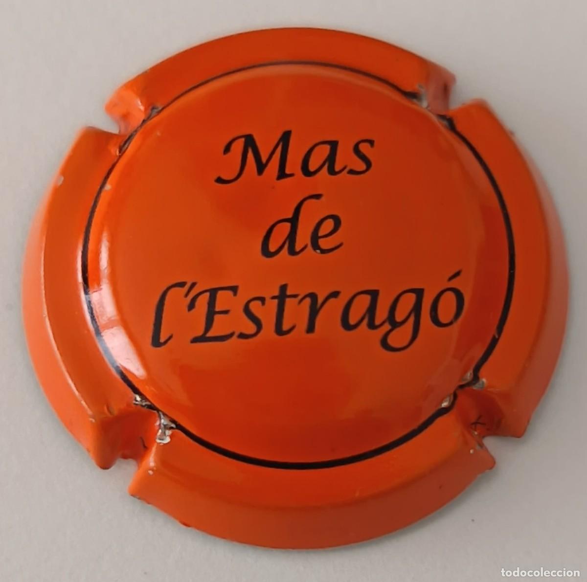 Coleccionismo de cava: Chapa de cava. Mas de L'Estrago. Color naranja.