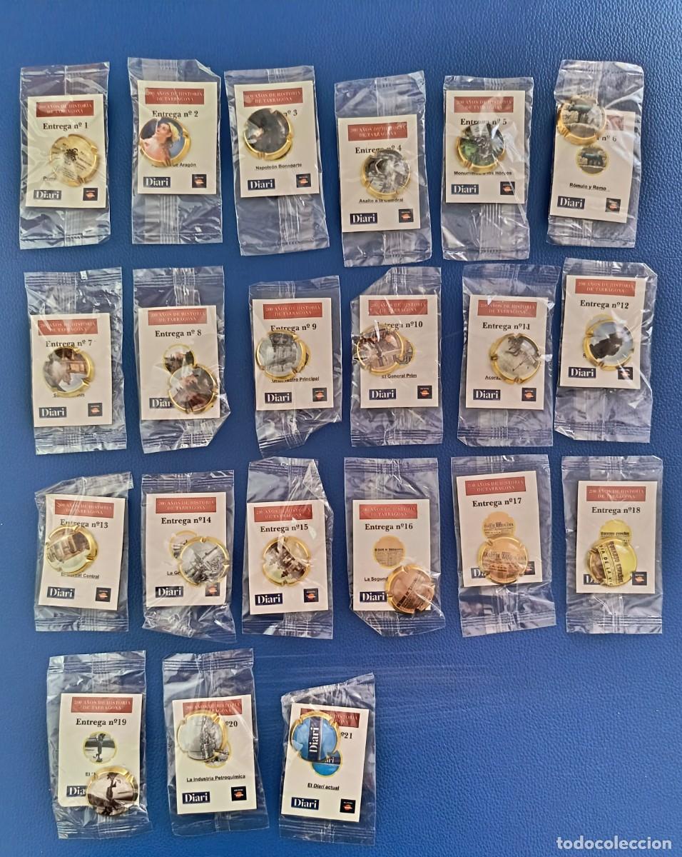 Coleccionismo de cava: 21 Chapas de cava. Doscientos a&ntilde;os de historia de Tarragona. Coleccion completa. Nuevas.