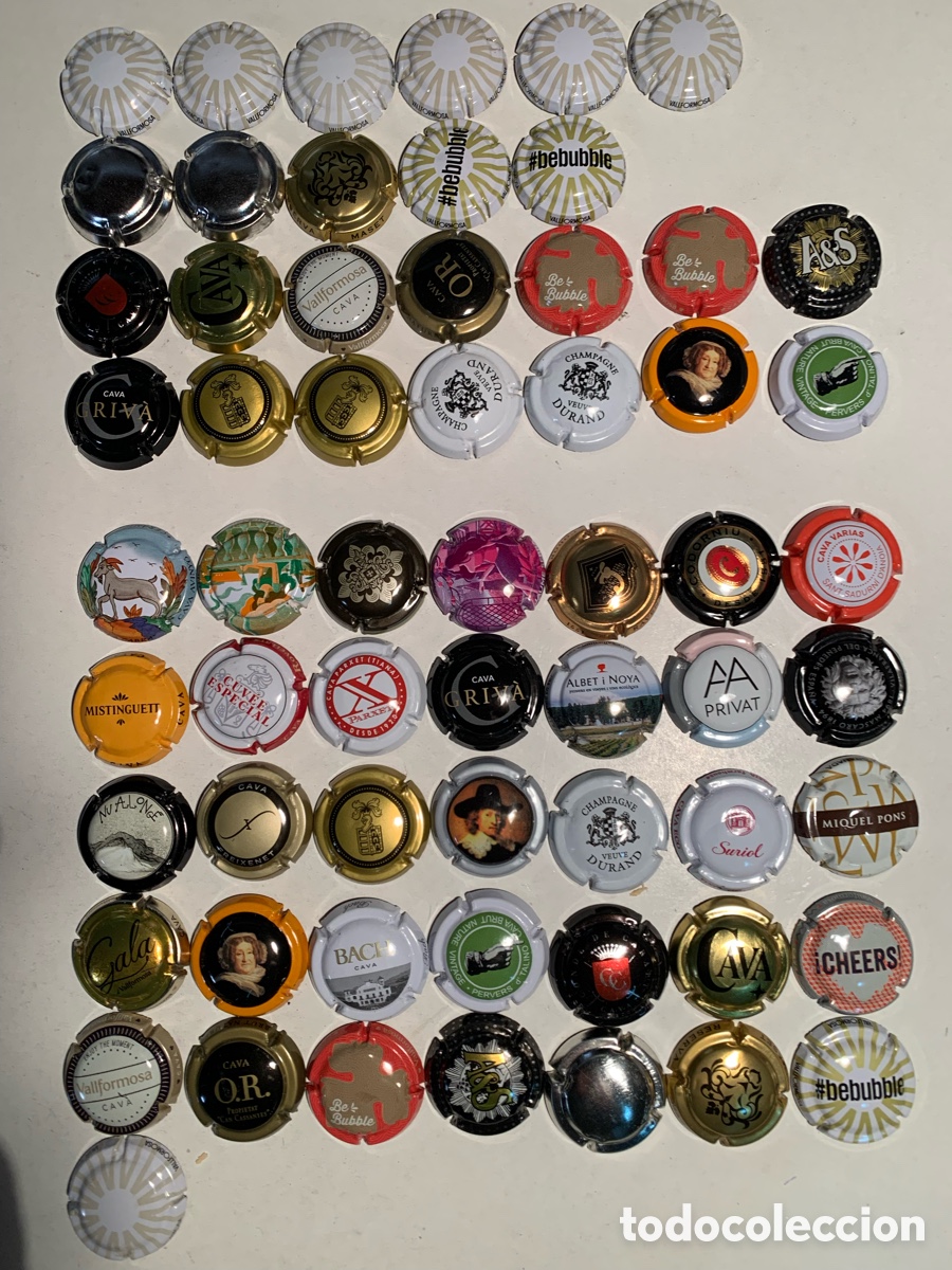 Coleccionismo de cava: Lote 36 Chapas de Cava y Champagne - Foto 1