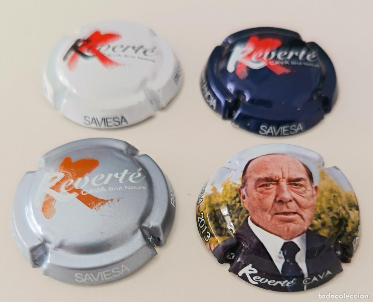 Coleccionismo de cava: 4 Chapas o placas. Cava Reverte Brut Nature, constancia, sabiesa i passio.