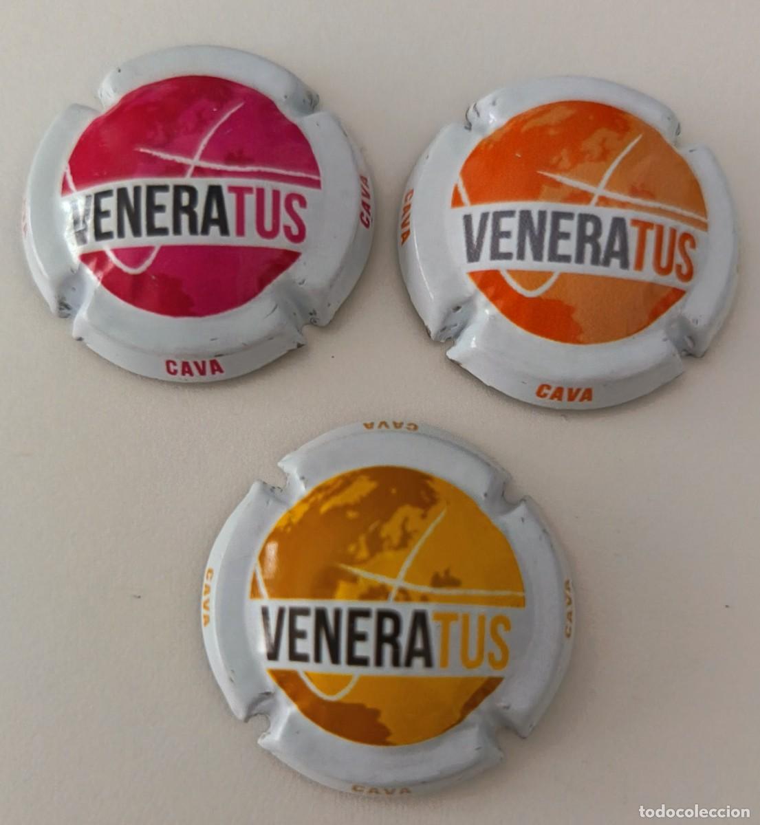 Coleccionismo de cava: 3 Chapas o placas. Cava Veneratus. Diferentes.