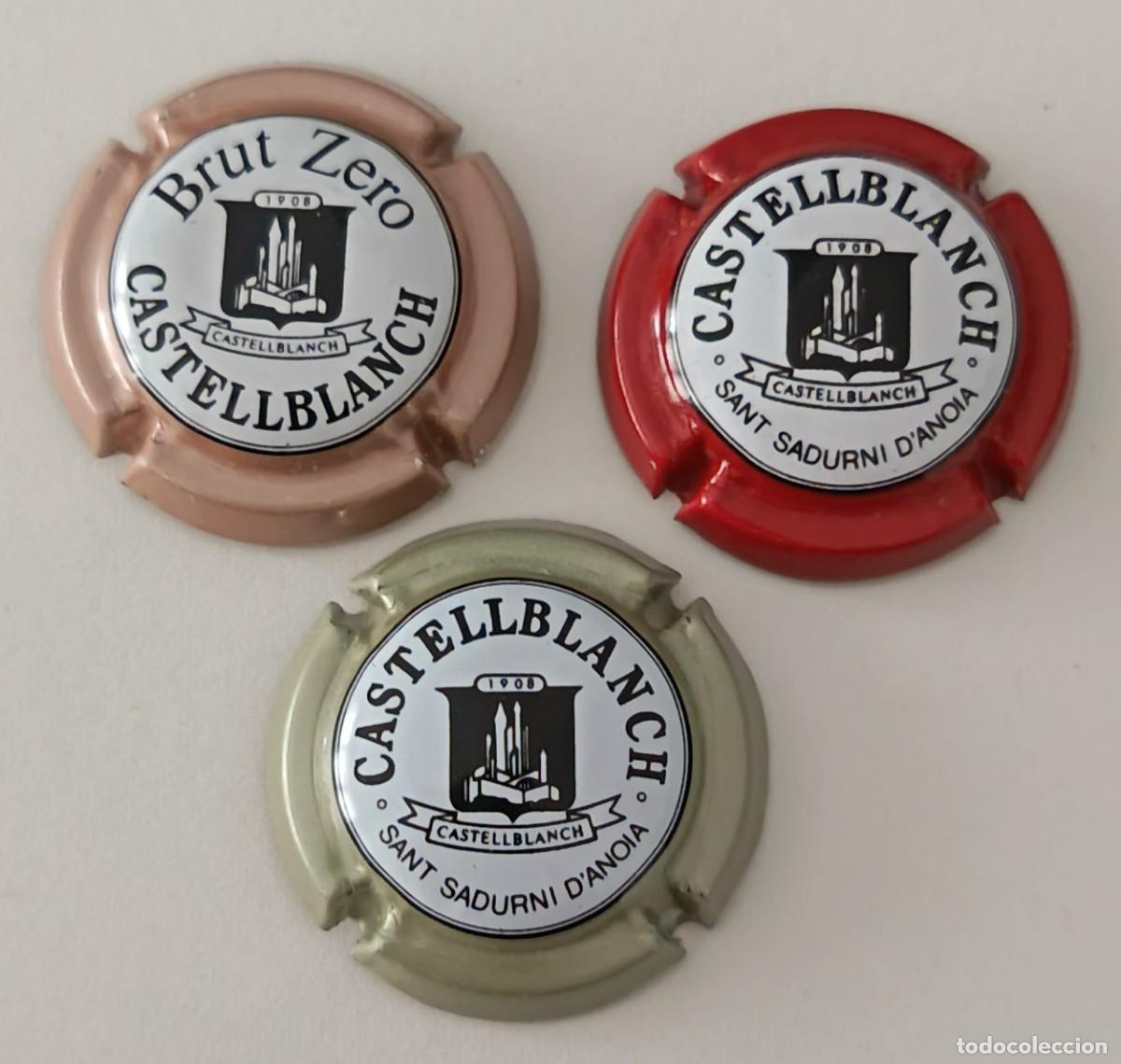Coleccionismo de cava: 3 Chapas o placas. Cava Castellblanch. Un brut Zero. Otras diferentes.
