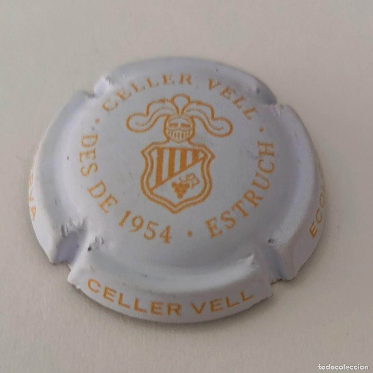 Coleccionismo de cava: Chapa o placa. Cava Celler Vell desde 1954 - Estruch. Reserva, ecologic.