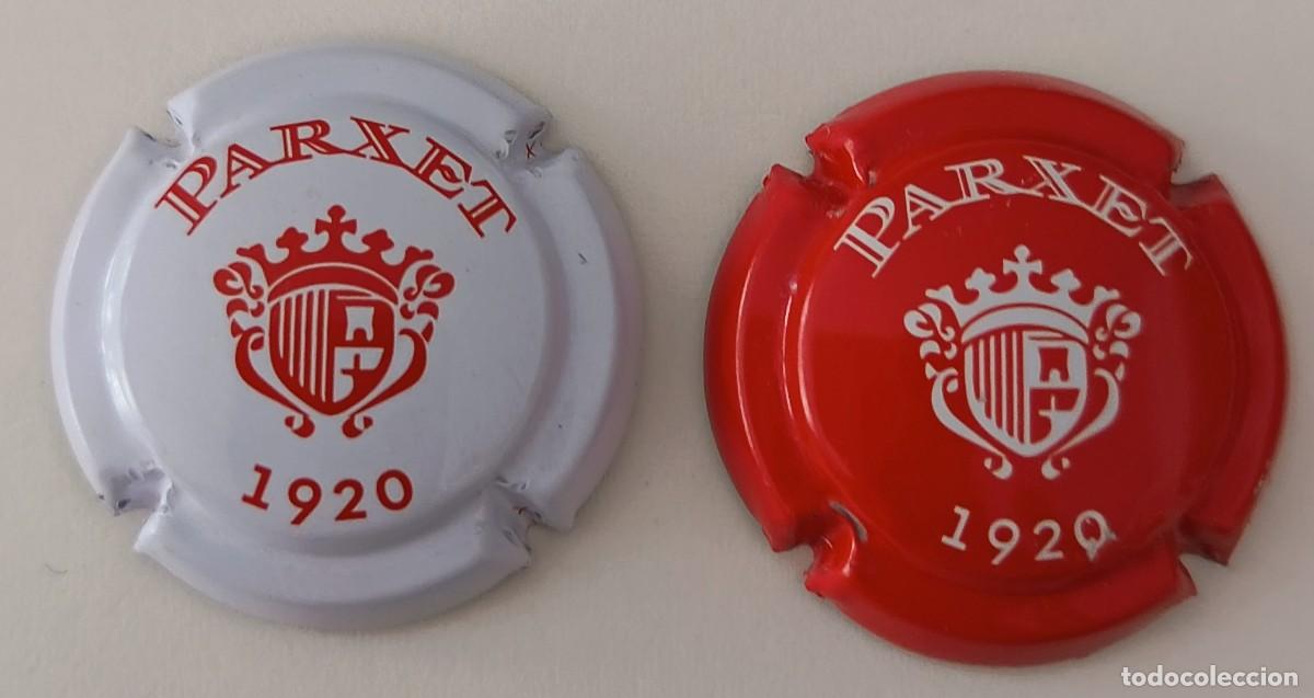 Coleccionismo de cava: 2 Chapas o placas. Cava Parxet. A&ntilde;o 1920.
