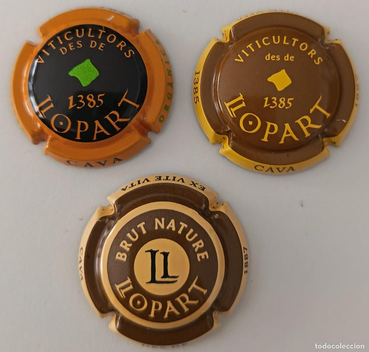 Coleccionismo de cava: 3 Chapas o placas. Cava Llopart. Brut Nature, integral. Ex vite, vita.