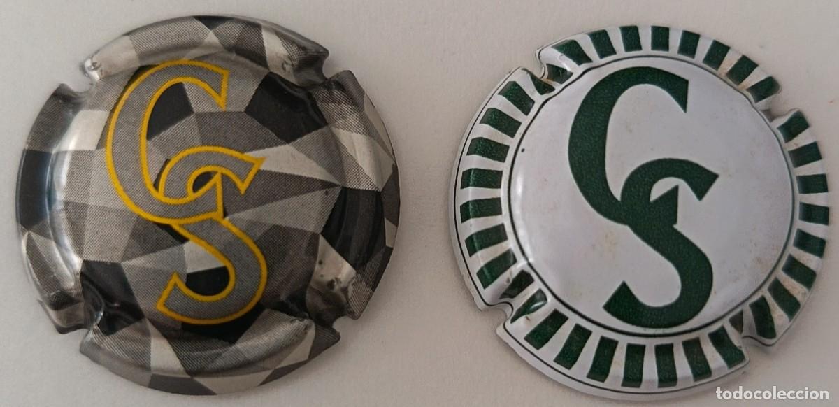 Coleccionismo de cava: 2 Chapas o placas. Cava C S. Cabre & Sabate.