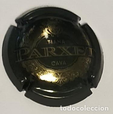 Collectionnisme de cava: PLACA DE CAVA DE PARXET, CON EL NOMBRE EN DORADO Y FONDO VERDE