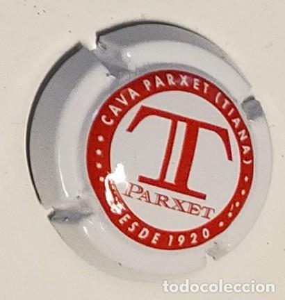 Collectionnisme de cava: PLACA DE CAVA PARXET T EN ROJO Y FONDO BLANCO