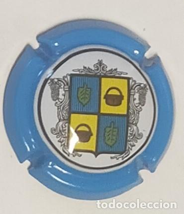 Collectionnisme de cava: PLACA DE CAVA NAVERAN CON ESCUDO HERALDICO Y FALDON AZUL