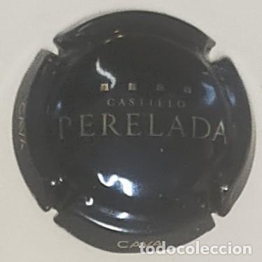 Collectionnisme de cava: PLACA DE CAVA DE PERELADA CON UN DISE&Ntilde;O DE 4 PUNTOS Y LOGO CASTILLO DE PERELADA