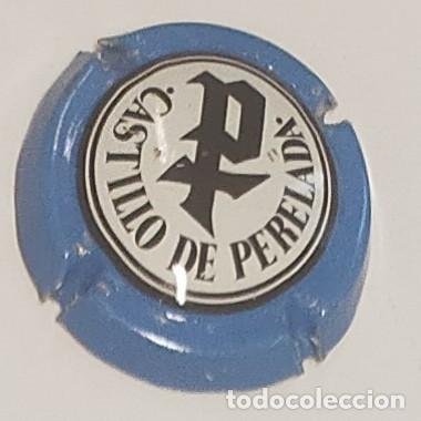 Collectionnisme de cava: PLACA DE CAVA PERELADA CON EL PRIMER DISE&Ntilde;O CON LA P EN CENTRO RODEADA DE SU LEYENDA