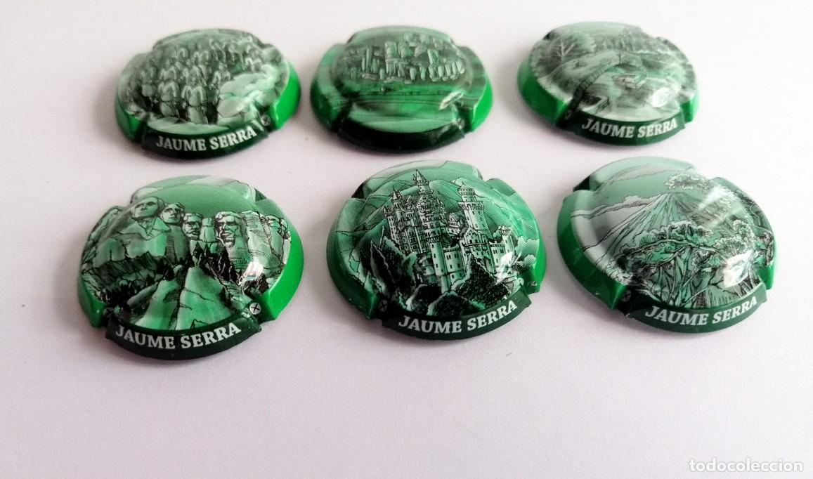 Coleccionismo de cava: Serie Completa de 6 Chapas de Cava - JAUME SERRA - &rdquo;Edificios Hist&oacute;ricos y Monumentos&rdquo; (Verde) - Foto 2