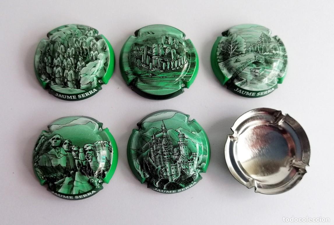 Coleccionismo de cava: Serie Completa de 6 Chapas de Cava - JAUME SERRA - &rdquo;Edificios Hist&oacute;ricos y Monumentos&rdquo; (Verde) - Foto 4