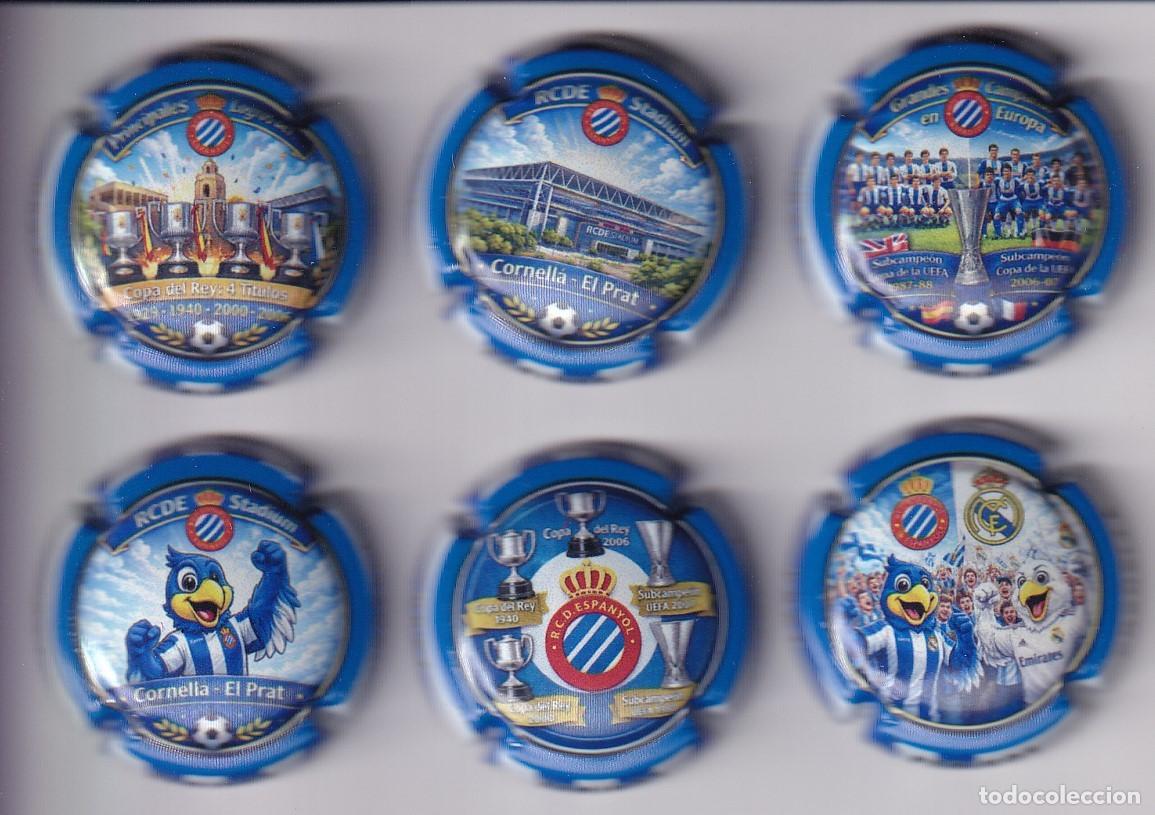 Collezionismo di cava: SERIE COMPLETA DE 6 PLACAS DE CAVA DEL CLUB DE FUTBOL ESPA&Ntilde;OL - CORNELLA EL PRAT (ESPANYOL)