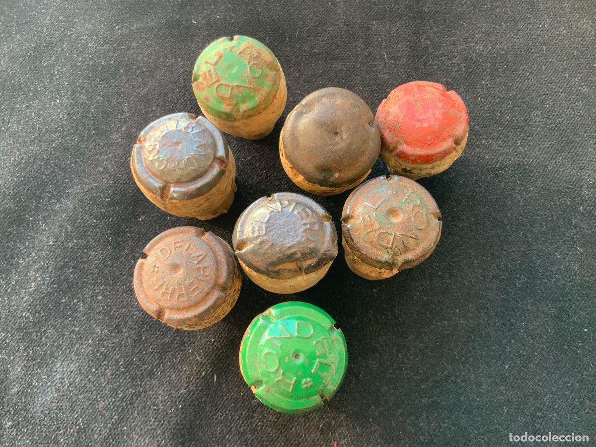 Coleccionismo de cava: Lote de 8 placas o chapas de cava con corcho, rondel, delapierre, castellblanc,