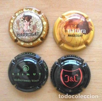 Coleccionismo de cava: 4 Placas de CAVA ECOLOGICO ESPA&Ntilde;OL: AZIMUT - MARRUGAT y Jov&eacute; & Camps Reserva Familia