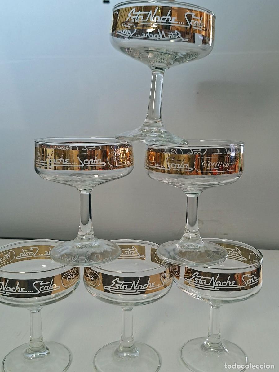 Coleccionismo de cava: 6 COPAS DE CAVA DEL SCALA NOCHE DE BARCELONA.