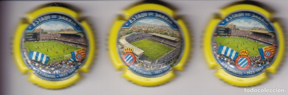Coleccionismo de cava: SERIE DE 3 PLACAS DE CAVA BALANDRAU DEL ESPANYOL DEL A&Ntilde;O 2026 DEL ESTADI DE SARRIA (CAPSULE) ESPA&Ntilde;OL