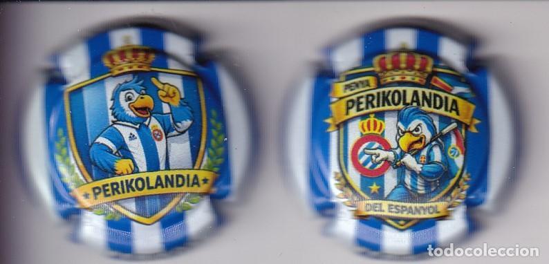 Coleccionismo de cava: SERIE DE 2 PLACAS DE CAVA DEL ESPANYOL DE PERIKOLANDIA (CAPSULE) ESPA&Ntilde;OL