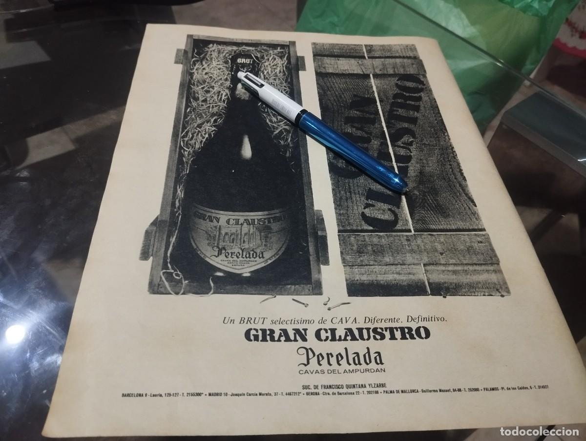 Coleccionismo de cava: GRAN CLAUSTRO PERELADA CAVA BRUT ANUNCIO PUBLICIDAD REVISTA 1975 BONITO PARA ENMARCAR
