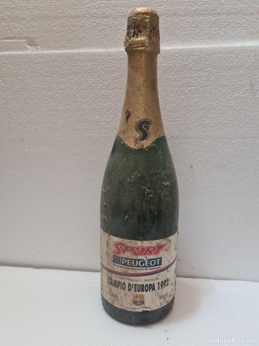 Coleccionismo de cava: Botella Cava Brut FC Barcelona &rdquo;Campi&oacute; d'Europa 1992&rdquo; - Conmemorativa Diario Sport