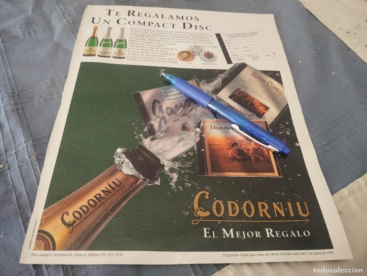 Coleccionismo de cava: CAVA CHAMPAGNE CODORNIU ANUNCIO PUBLICIDAD REVISTA 1992 PARA ENMARCAR
