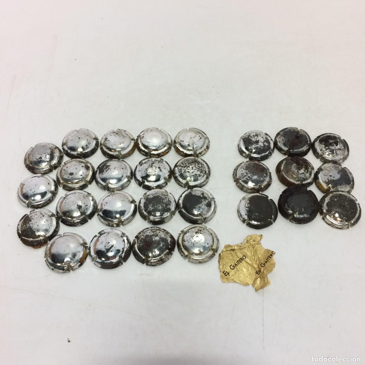 Coleccionismo de cava: Lote de 29 - Antigua Placa Chapa de Cava / Sidra - EL GAITERO (2 tipos)