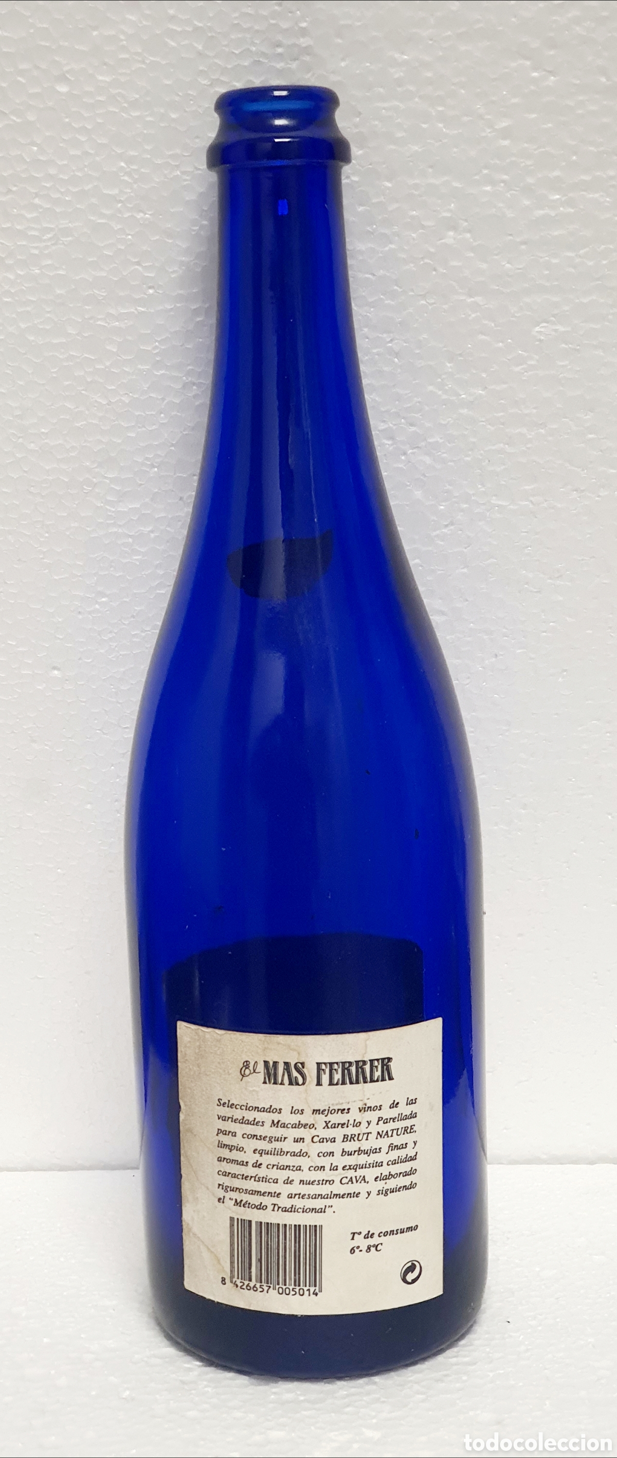Coleccionismo de cava: BOTELLA AZUL CAVA EL MAS FERRER *** VACIA - Foto 2