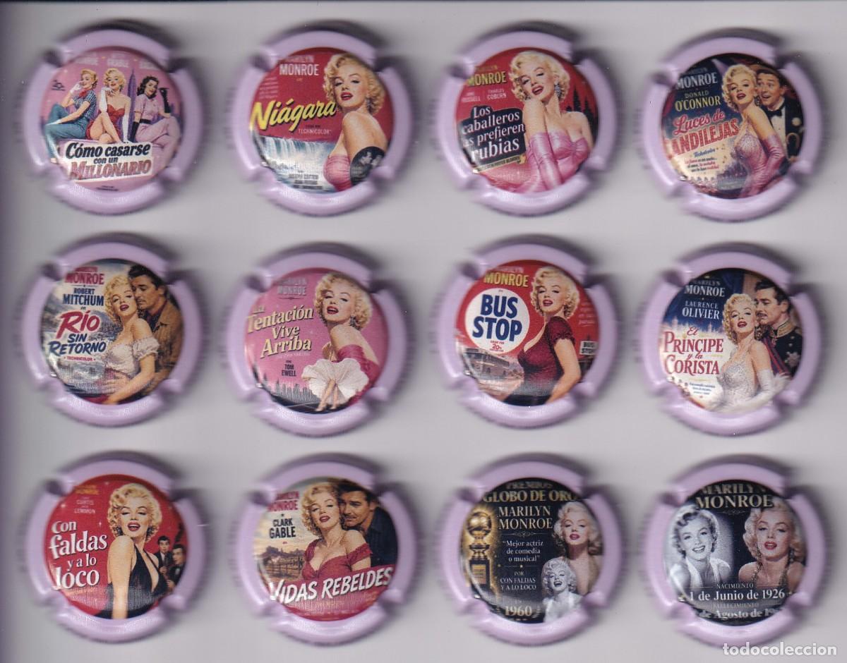 Coleccionismo de cava: SERIE COMPLETA DE 15 PLACAS DE CAVA BALANDRAU DE MARILYN MONROE Y SUS PEL&Iacute;CULAS