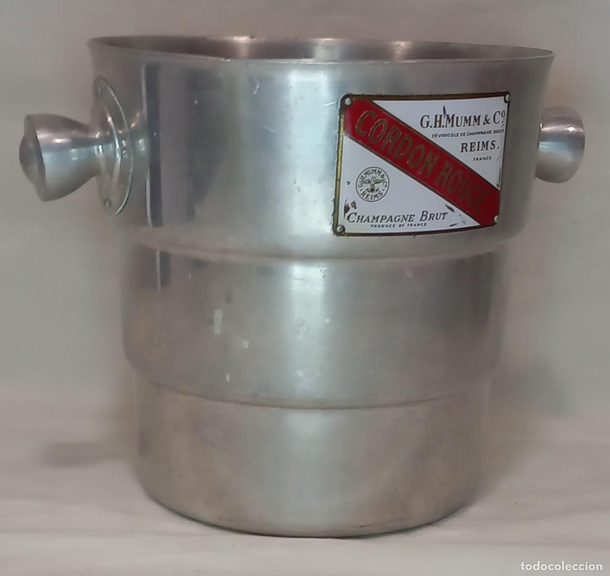 Coleccionismo de cava: DIFICIL CUBITERA VINTAGE DE ALUMINIO DE CORDON ROUGE CHAMPAN G.H. Mumm