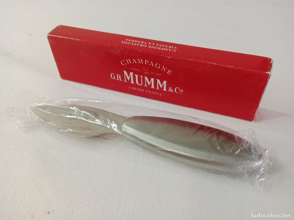 Coleccionismo de cava: GH Mumm Champagne - Cuchillo para ostras y quesos de acero inoxidable