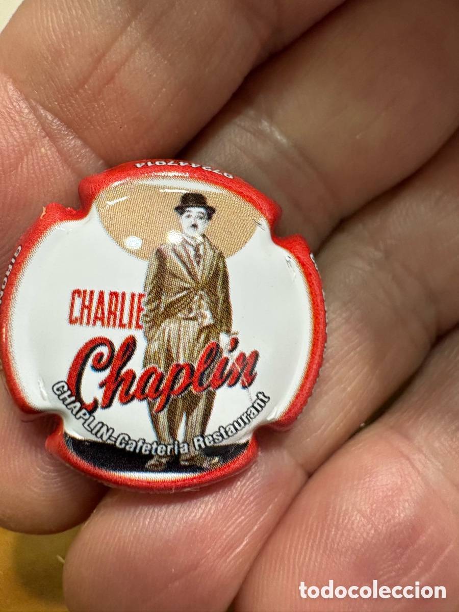 Coleccionismo de cava: 5 chapas nuevas Charlie Chaplin - Foto 2
