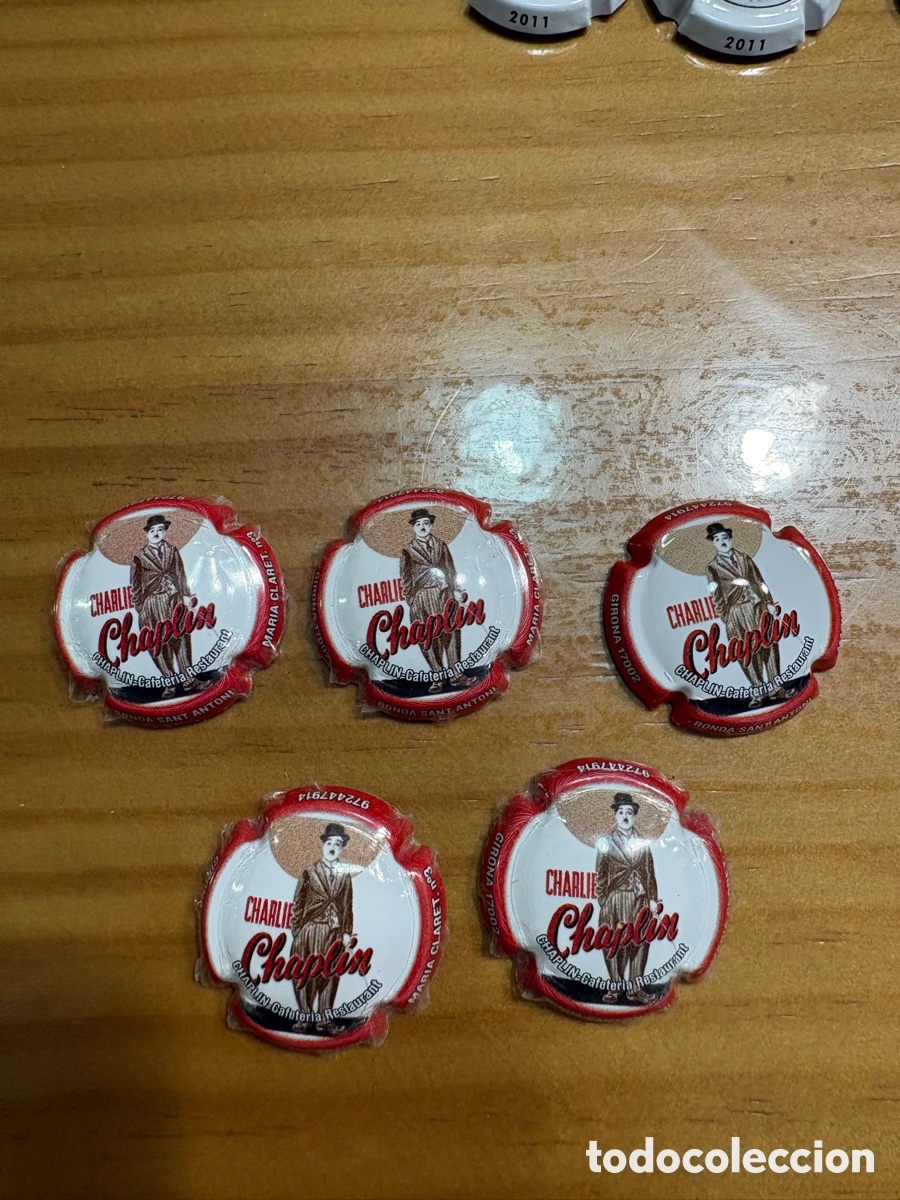 Coleccionismo de cava: 5 chapas nuevas Charlie Chaplin - Foto 10