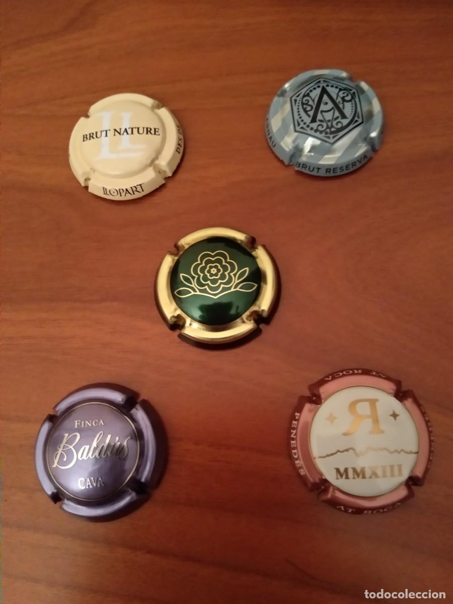 Coleccionismo de cava: LOT DE 5 XAPES DE CAVA: CARLES ANDREU, BALD&Uacute;S, VILARNAU, AT ROCA, BRUT NATURE LLOPART
