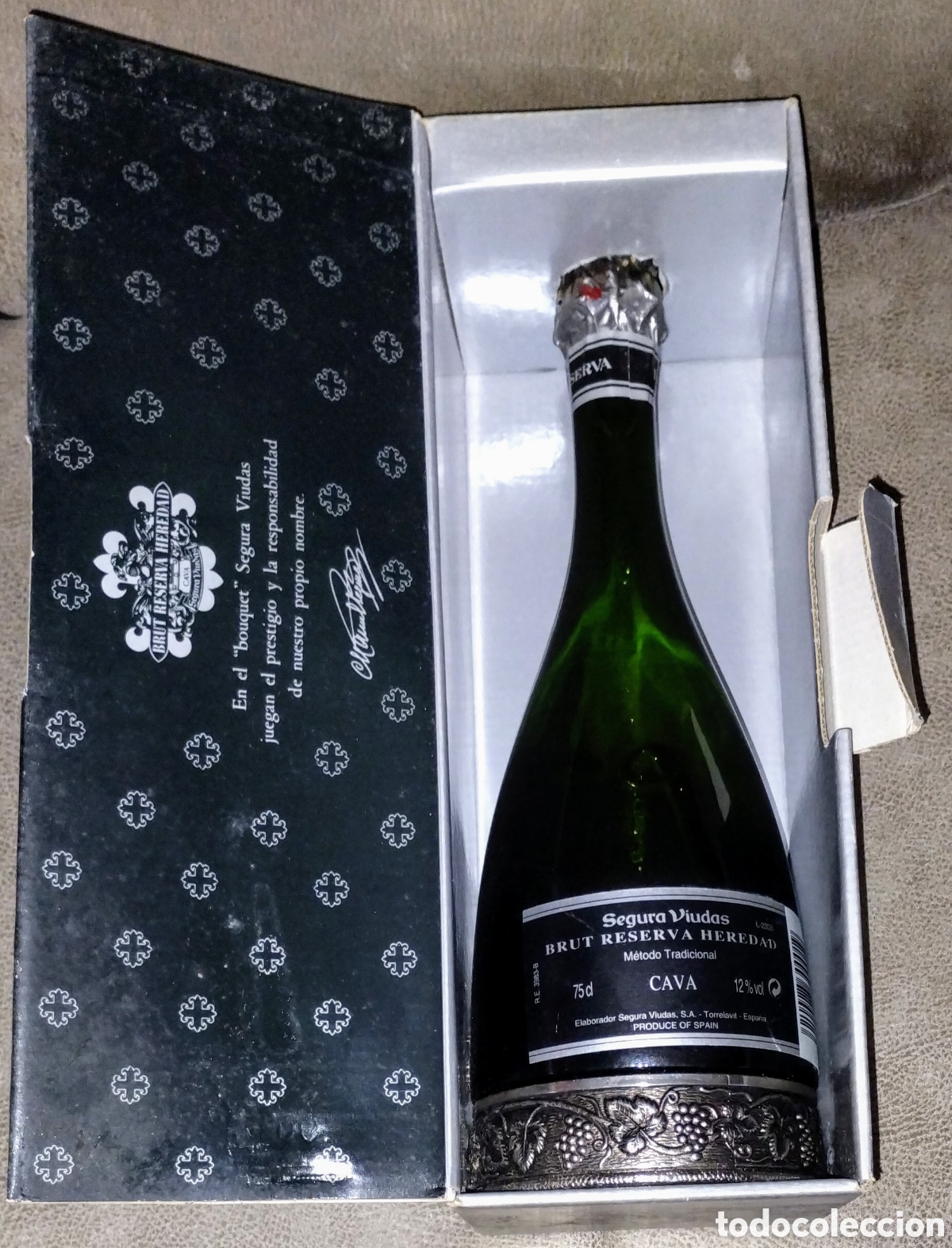 Cava Collection: BOTELLA de BRUT RESERVA HEREDAD + ESTUCHE ORIGINAL todo COMPLETAMENTE NUEVO SIN ESTRENAR Y SIN ABRIR
