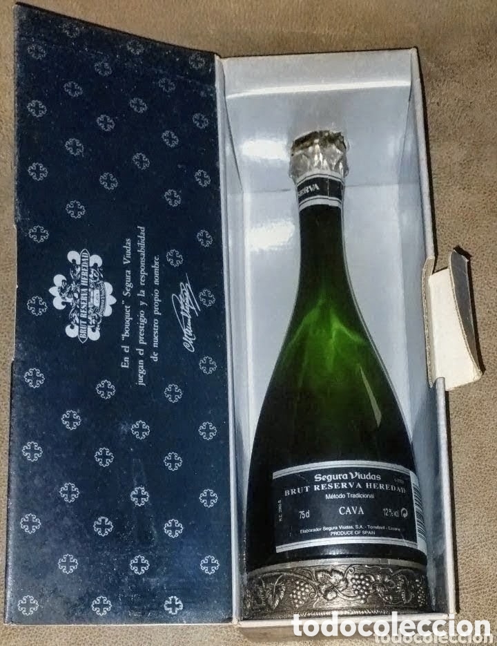 Collectionnisme de cava: BOTELLA de BRUT RESERVA HEREDAD + ESTUCHE ORIGINAL todo COMPLETAMENTE NUEVO SIN ESTRENAR Y SIN ABRIR