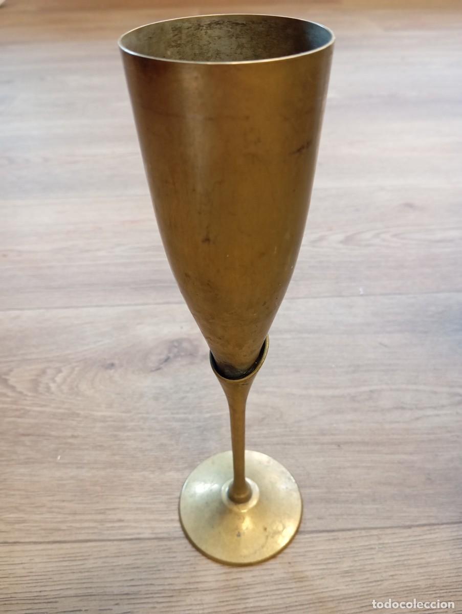 Coleccionismo de cava: 4 copas de cava de lat&oacute;n - Foto 4