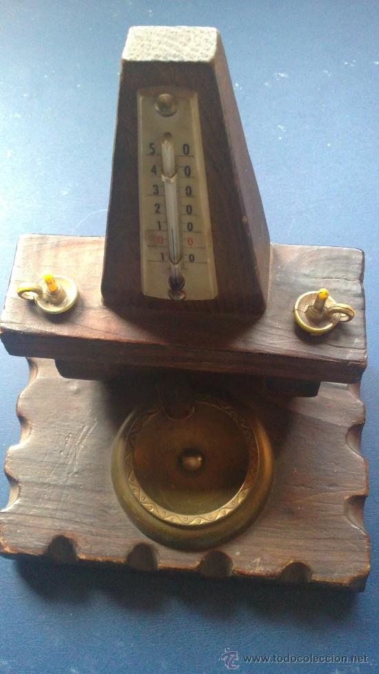 Ashtrays: &-ANTIGUO Y RUSTICO:CENICEO-FORMANDO PARTE DE UN CHIMENEA CON TERMOMETRO(VINTAGE)
