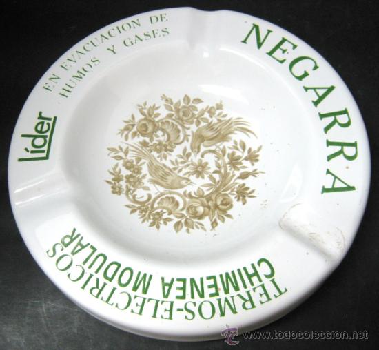 Ceniceros: 17.5 CM - GRAN CENICERO PUBLICIDAD INDUSTRIAL VASCA NEGARRA - BILBAO BIZKAIA- CHAPA ESMALTADA