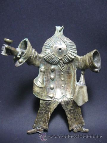 Aschenbecher: ANTIGUO CENICERO O VACIABOLSILLOS EN BRONCE CON MOVIMIENTOS. PAYASO. SG.XIX. FINA FUNDICION.