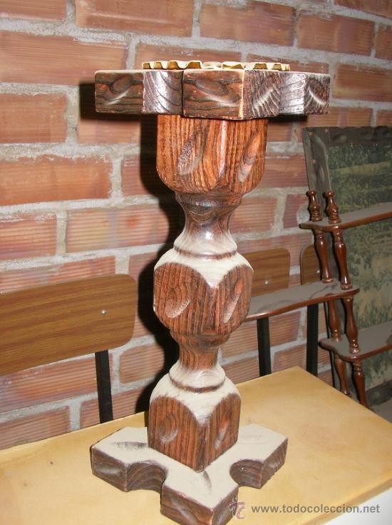 Ashtrays: Cenicero macizo de madera antiguo