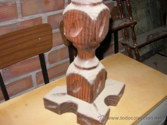 Ceniceros: Cenicero macizo de madera antiguo - Foto 3