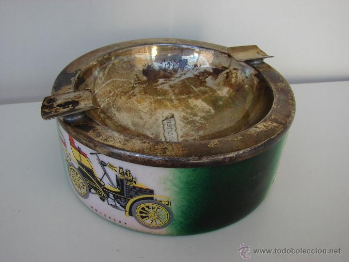 Cendriers: ANTIGUO CENICERO DE PLATA Y DECORACION DE COCHES ANTIGUOS