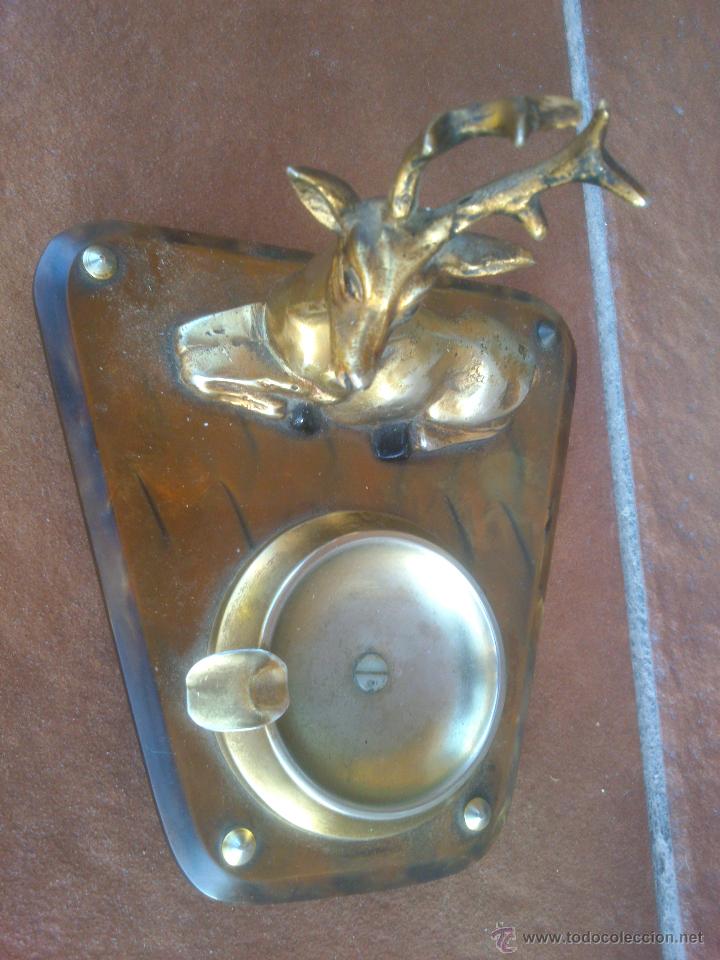 Ceniceros: CIERVO CENICERO EN METAL DORADO - Foto 2