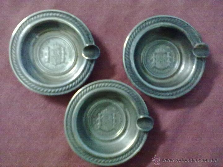Ceniceros: 3 PEQUE&Ntilde;OS CENICEROS HIERRO PLATEADO - Foto 1