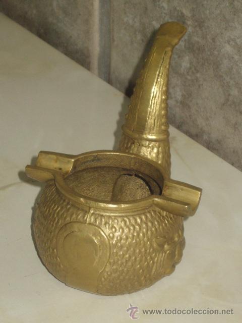 Ceniceros: CENICERO DE BRONCE CON FORMA PIPA DE FUMAR TABACO. - Foto 5